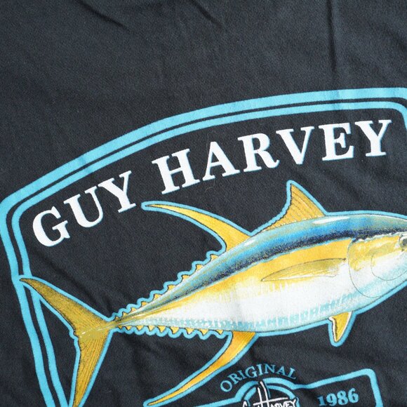 Guy Harvey Short Sleeve Fish Graphic T-Shirt Crewneck Boating Black Mens Size XL - Picture 10 of 15